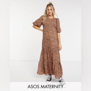 ASOS Leopard Print Maternity Maxi Dress